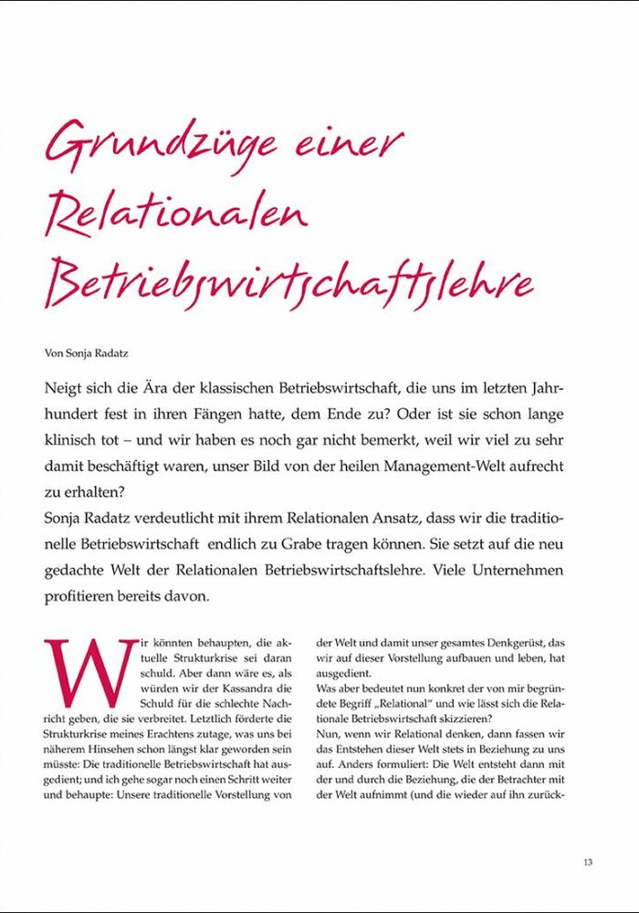 Grundzüge einer Relationalen Betriebswirtschaftslehre