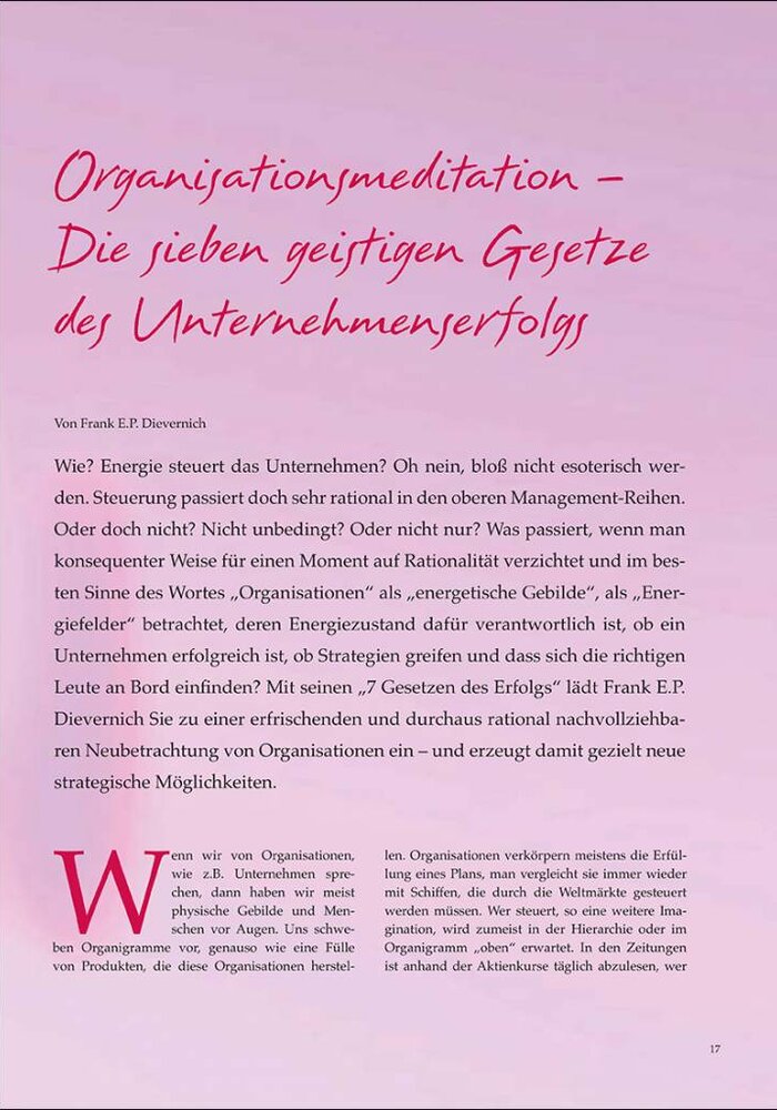 Organisationsmeditation – Die sieben geistigen Gesetze des Unternehmenserfolgs