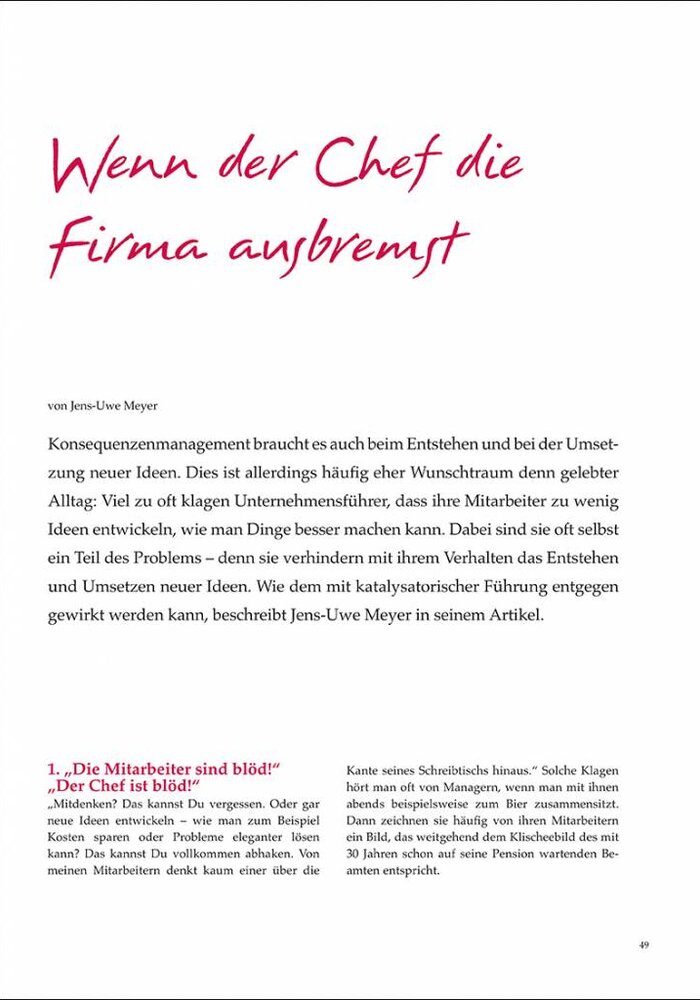 Wenn der Chef die Firma ausbremst