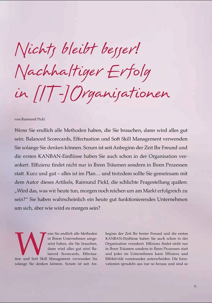 Nichts bleibt besser! Nachhaltiger Erfolg in [IT-]Organisationen