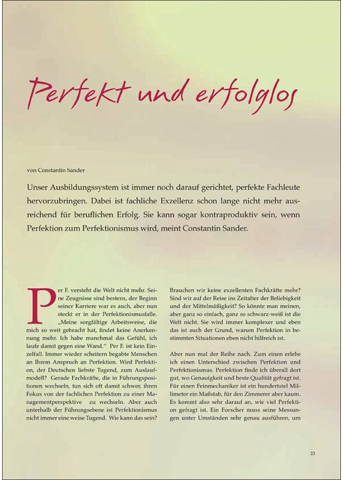 Perfekt und erfolglos