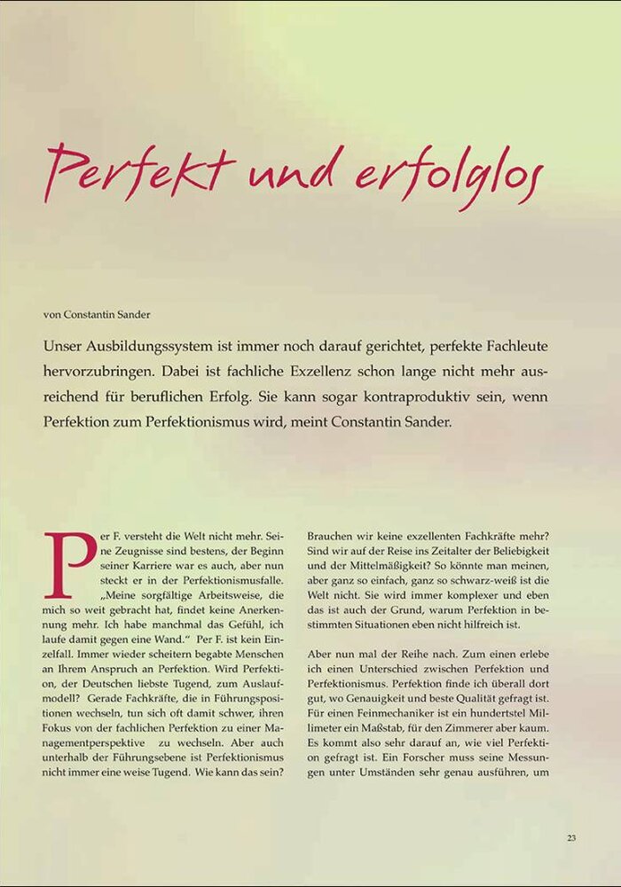 Perfekt und erfolglos