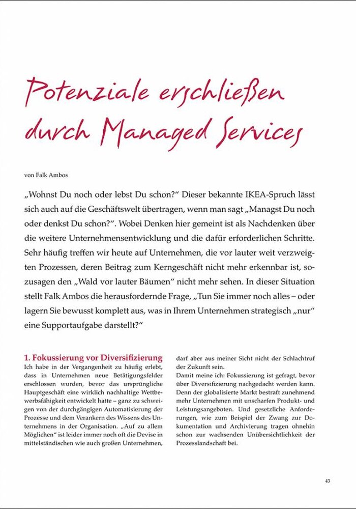 Potenziale erschließen durch Managed Services
