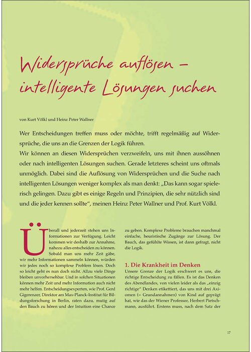 Widersprüche auflösen – intelligente Lösungen suchen