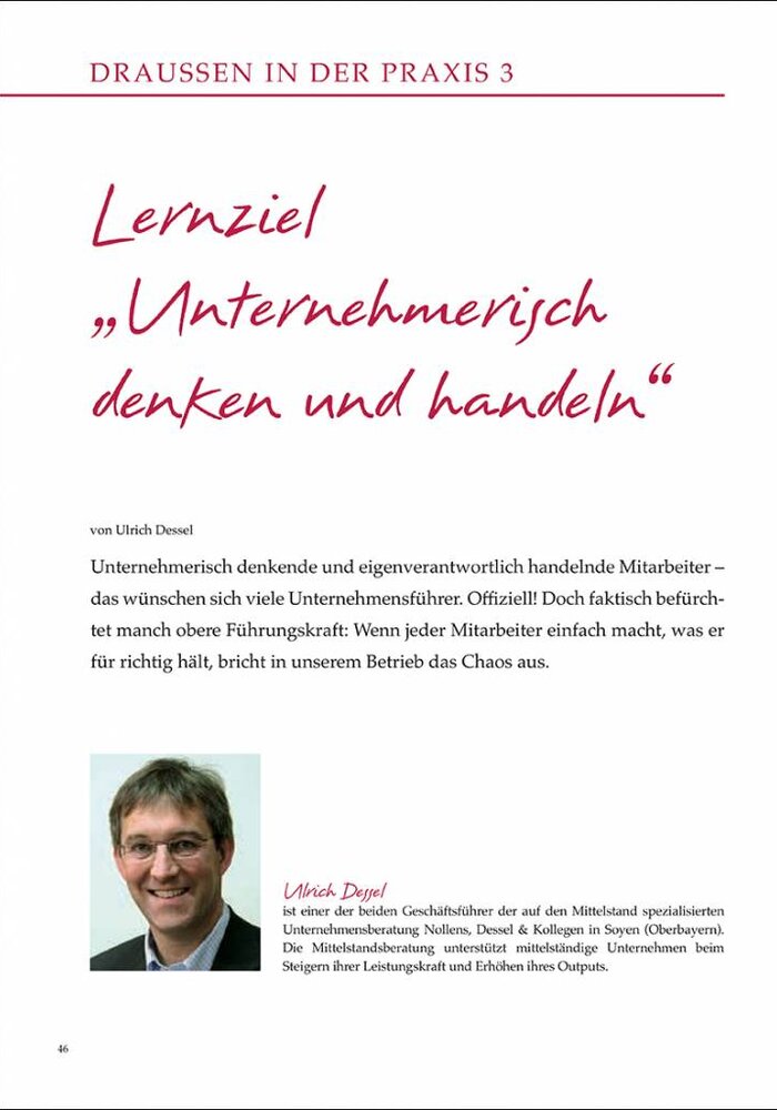 Lernziel „Unternehmerisch denken und handeln“