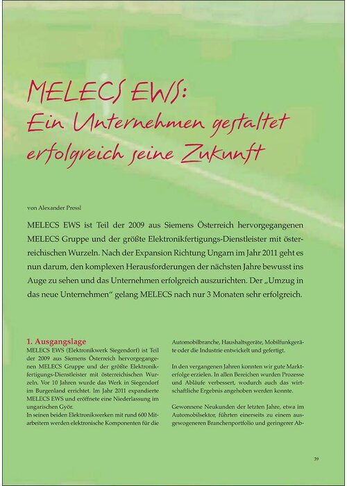 MELECS EWS: Ein Unternehmen gestaltet erfolgreich seine Zukunft