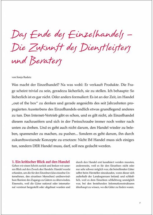 Das Ende des Einzelhandels – Die Zukunft des Dienstleisters und Beraters