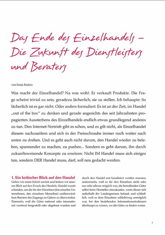 Das Ende des Einzelhandels – Die Zukunft des Dienstleisters und Beraters