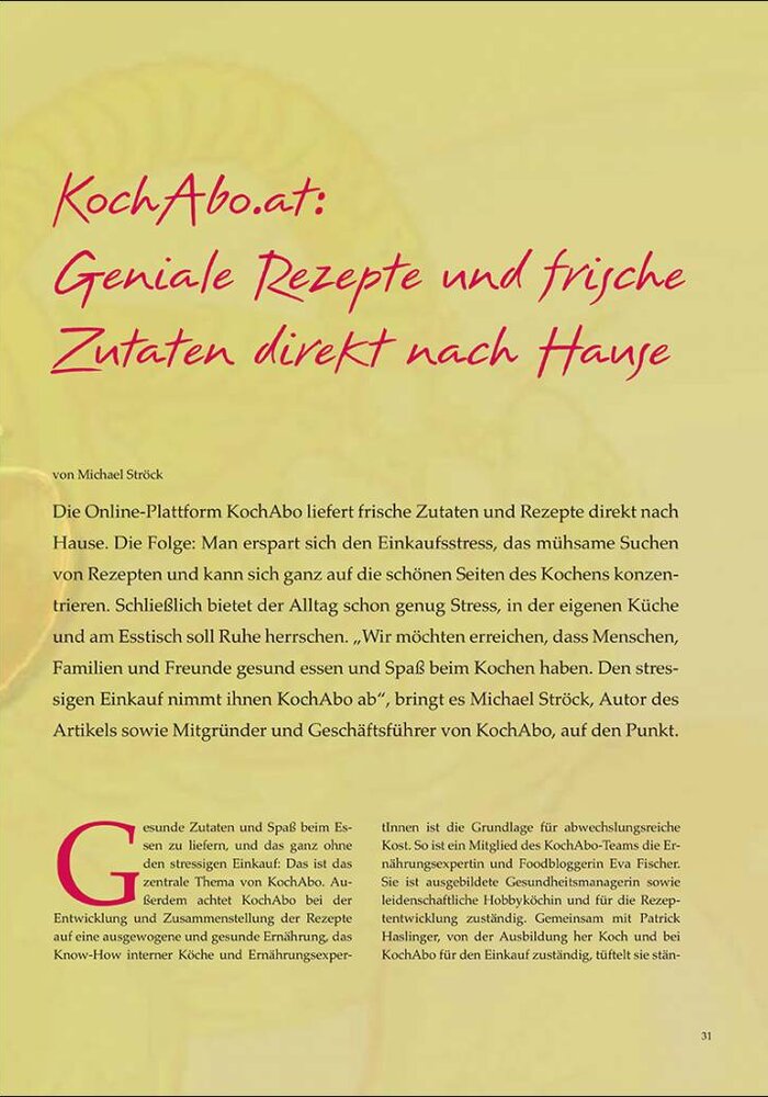 KochAbo.at: Geniale Rezepte und frische Zutaten direkt nach Hause