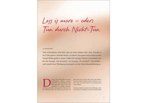 Less is more – oder: Tun durch Nicht-Tun