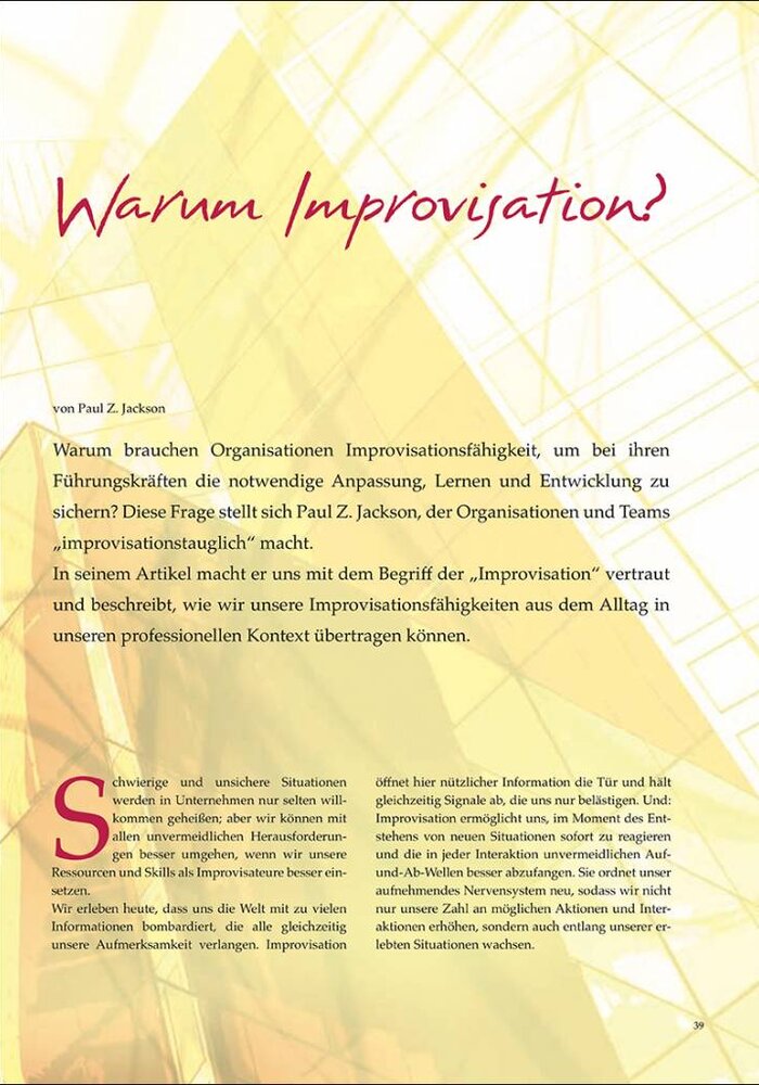 Warum Improvisation?