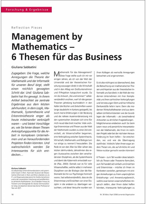 Management by Mathematics – 6 Thesen für das Business