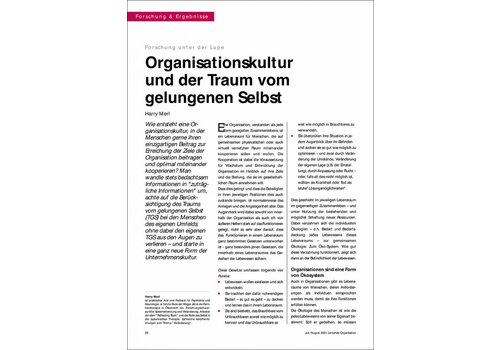 Organisationskultur und der Traum vom gelungenen Selbst