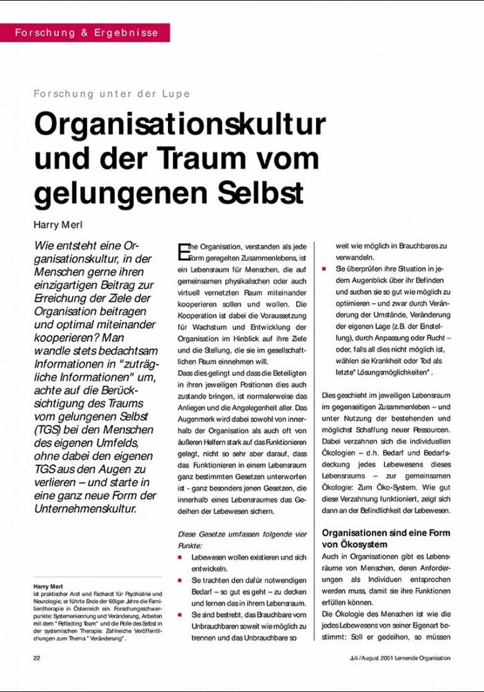 Organisationskultur und der Traum vom gelungenen Selbst