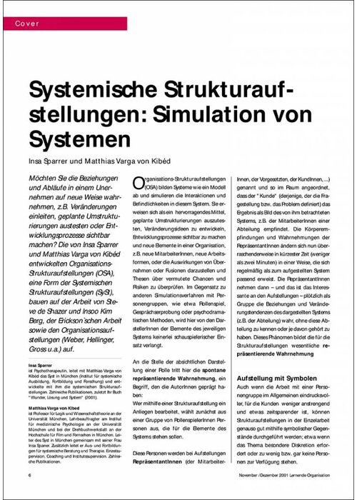 Systemische Strukturaufstellungen: Simulation von Systemen