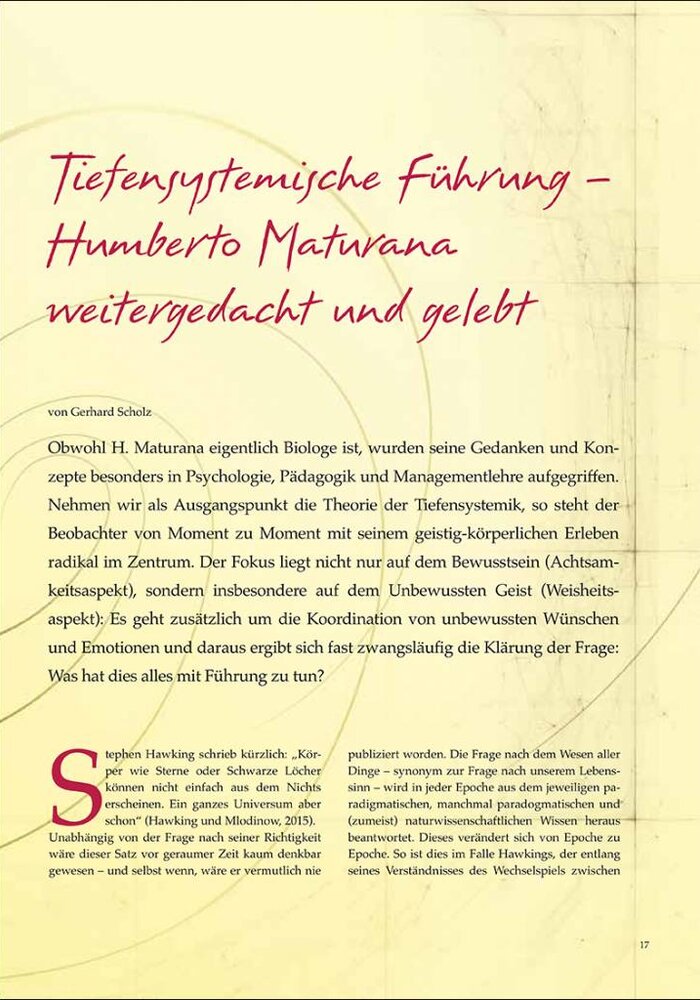 Tiefensystemische Führung: Humberto Maturana weitergedacht und gelebt