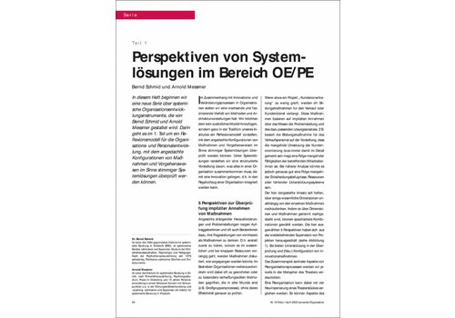 Perspektiven von Systemlösungen im Bereich OE/PE