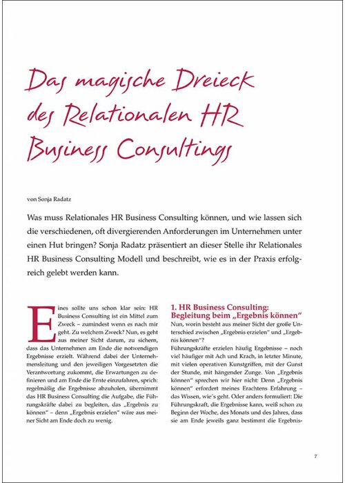 Das magische Dreieck des Relationalen HR Business Consultings