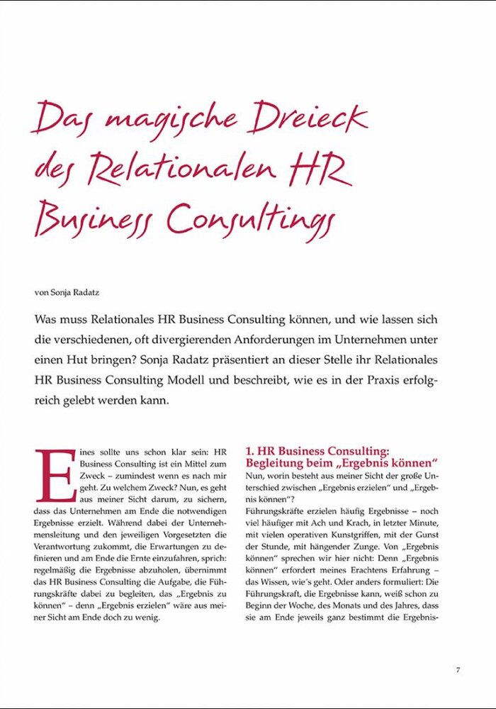 Das magische Dreieck des Relationalen HR Business Consultings