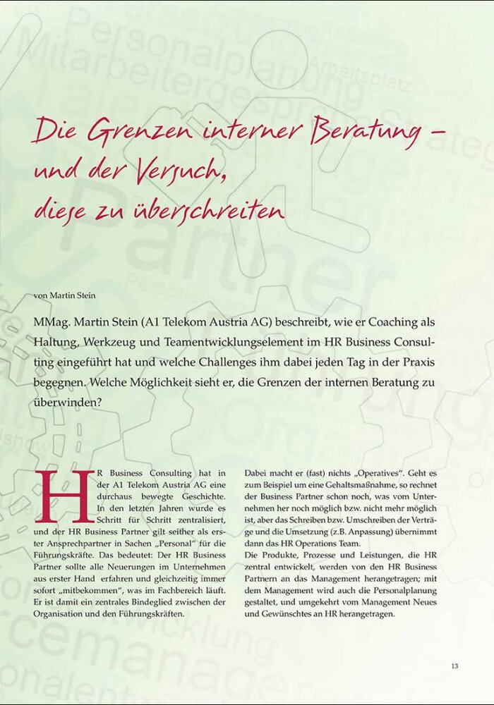 Die Grenzen interner Beratung – und der Versuch, diese zu überschreiten