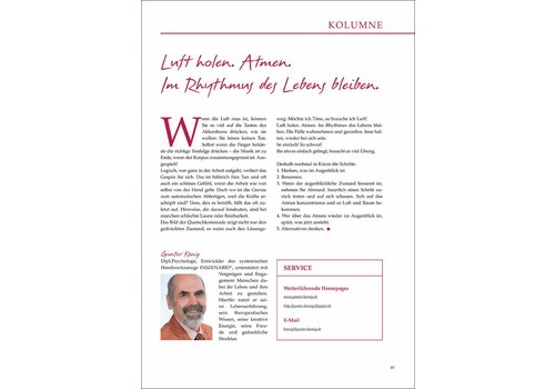 Luft holen. Atmen. Im Rhythmus des Lebens bleiben.