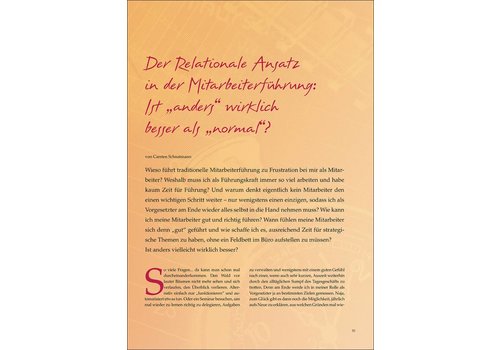 Der Relationale Ansatz in der Mitarbeiterführung: Ist „anders“ wirklich besser als „normal“?