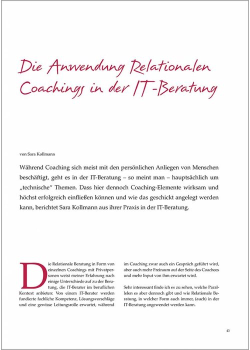 Die Anwendung Relationalen Coachings in der IT-Beratung