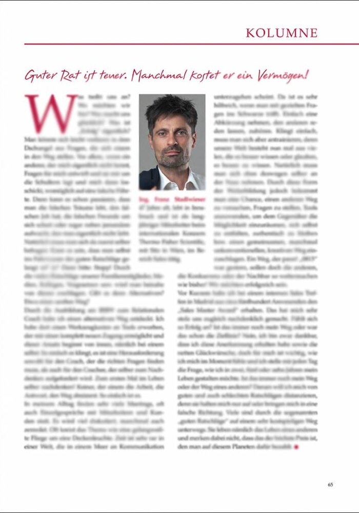 Guter Rat ist teuer. Manchmal kostet er ein Vermögen!