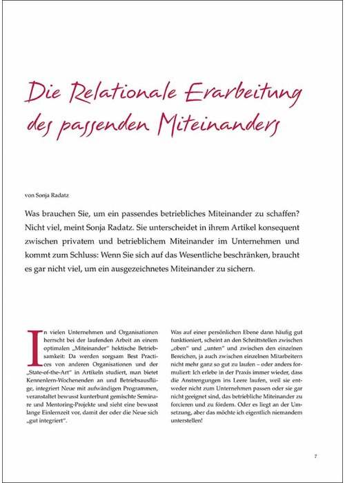 Die Relationale Erarbeitung des passenden Miteinanders