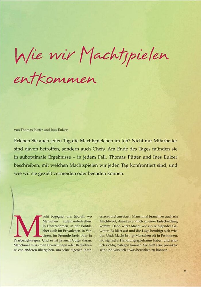 Wie wir Machtspielen entkommen