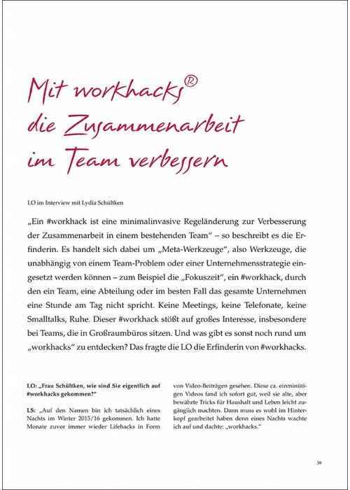 Mit workhacks® die Zusammenarbeit im Team verbessern