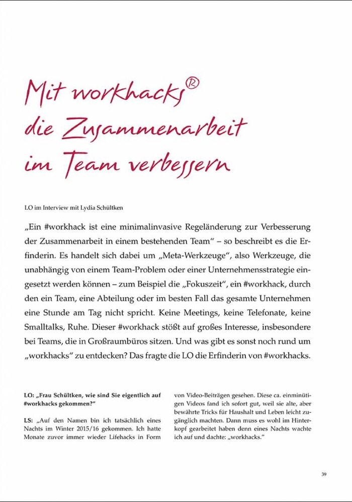 Mit workhacks® die Zusammenarbeit im Team verbessern