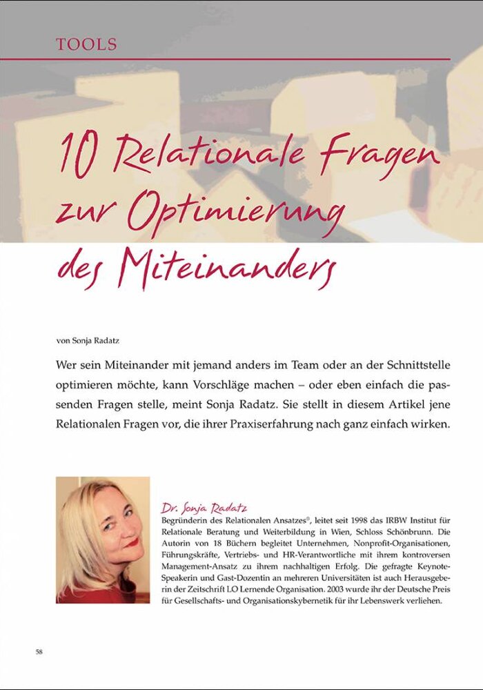 10 Relationale Fragen zur Optimierung des Miteinanders
