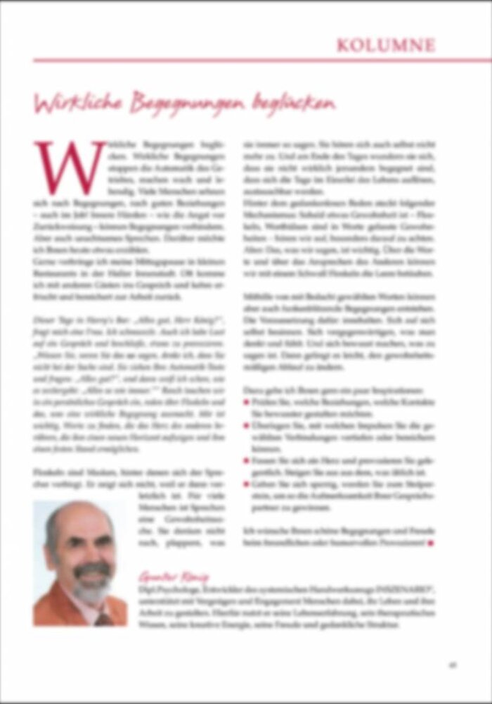 Wirkliche Begegnungen beglücken