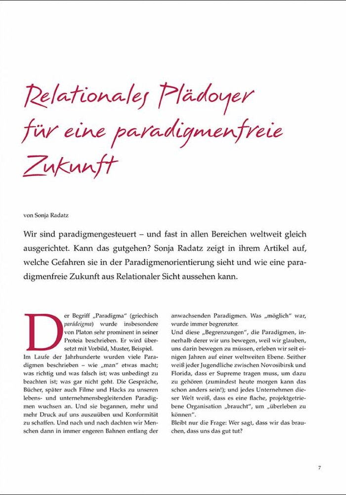 Relationales Plädoyer für eine paradigmenfreie Zukunft