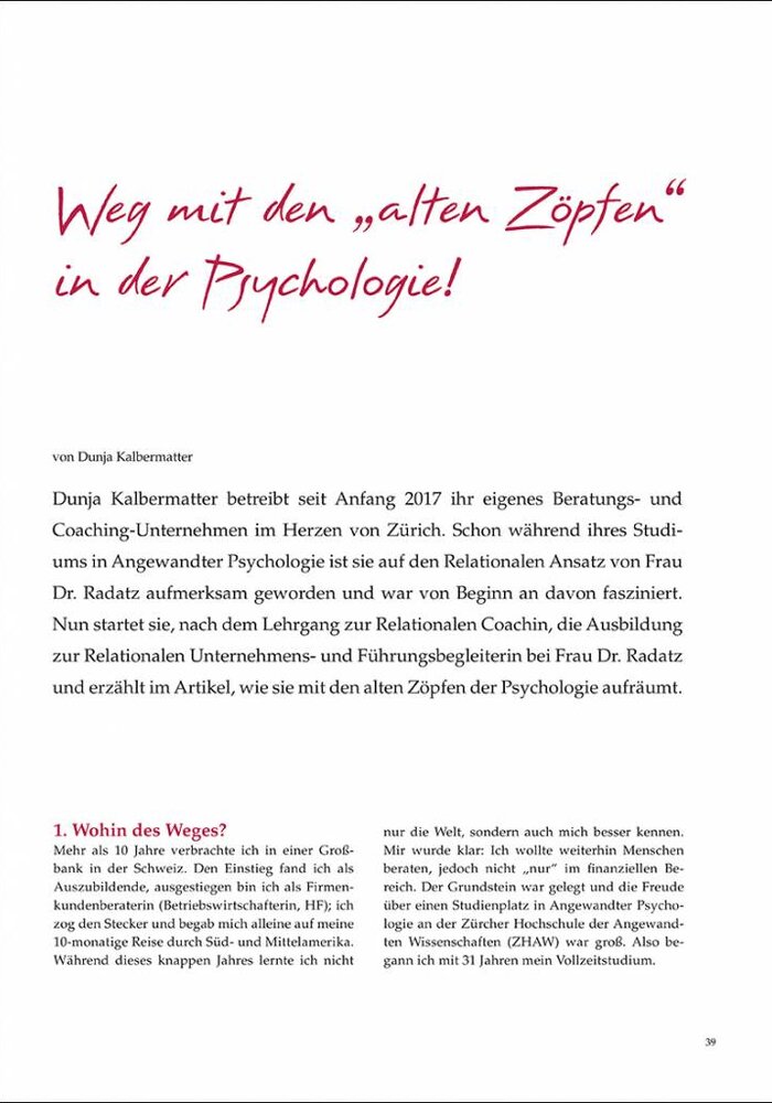 Weg mit den "alten Zöpfen" in der Psychologie!