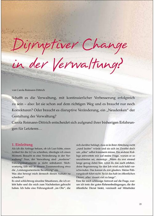 Disruptiver Change in der Verwaltung?
