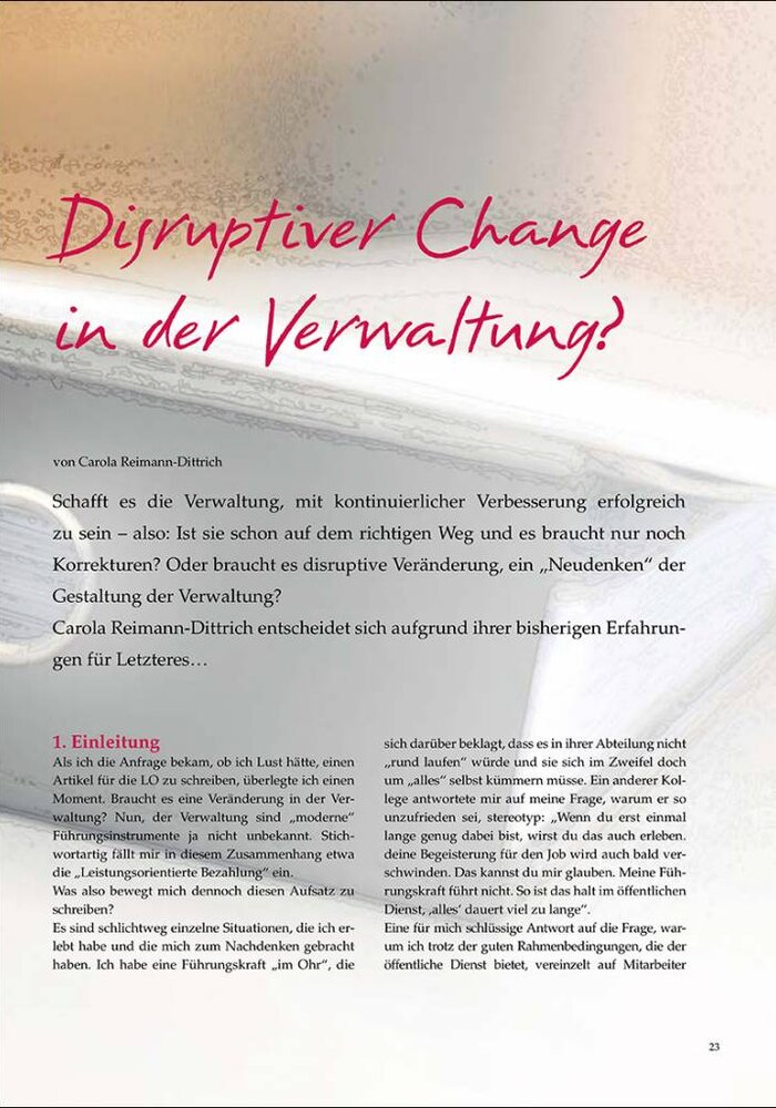 Disruptiver Change in der Verwaltung?