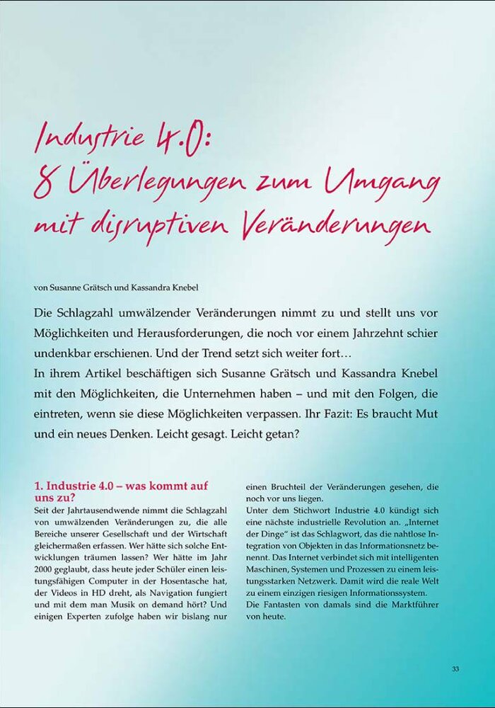 Industrie 4.0: 8 Überlegungen zum Umgang mit disruptiven Veränderungen