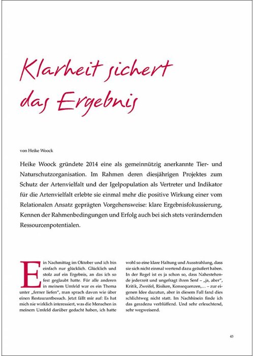 Klarheit sichert das Ergebnis
