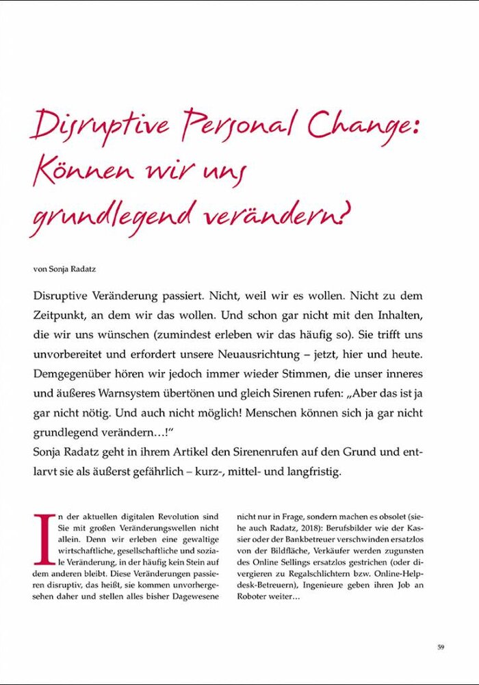 Disruptive Personal Change: Können wir uns grundlegend verändern?