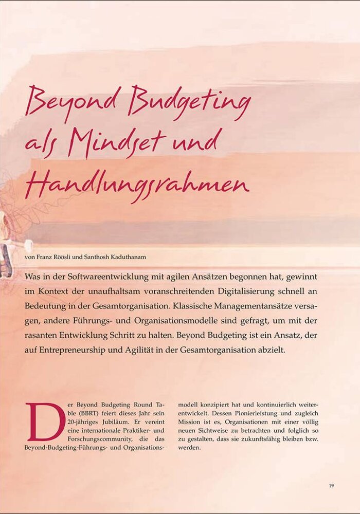Beyond Budgeting als Mindset und Handlungsrahmen