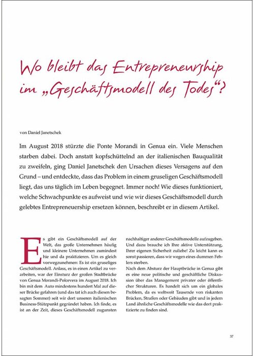 Wo bleibt das Entrepreneurship im „Geschäftsmodell des Todes“?