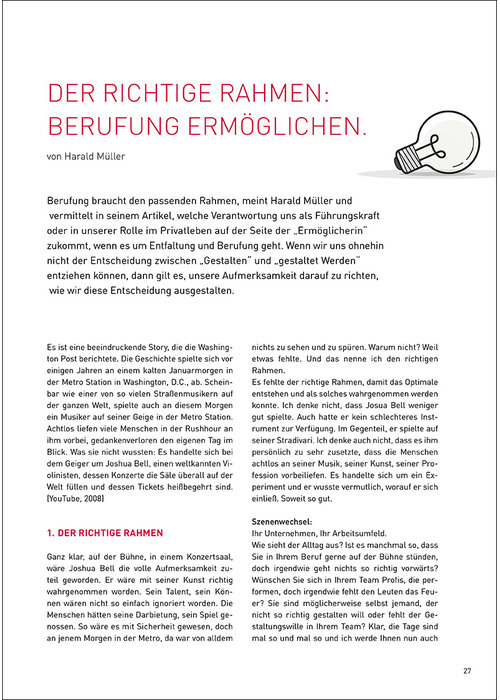 Der richtige Rahmen: Berufung ermöglichen.