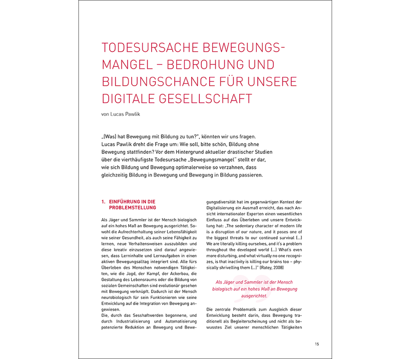 Bewegungsmangel: Bedrohung und Bildungschance in der digitalen Welt
