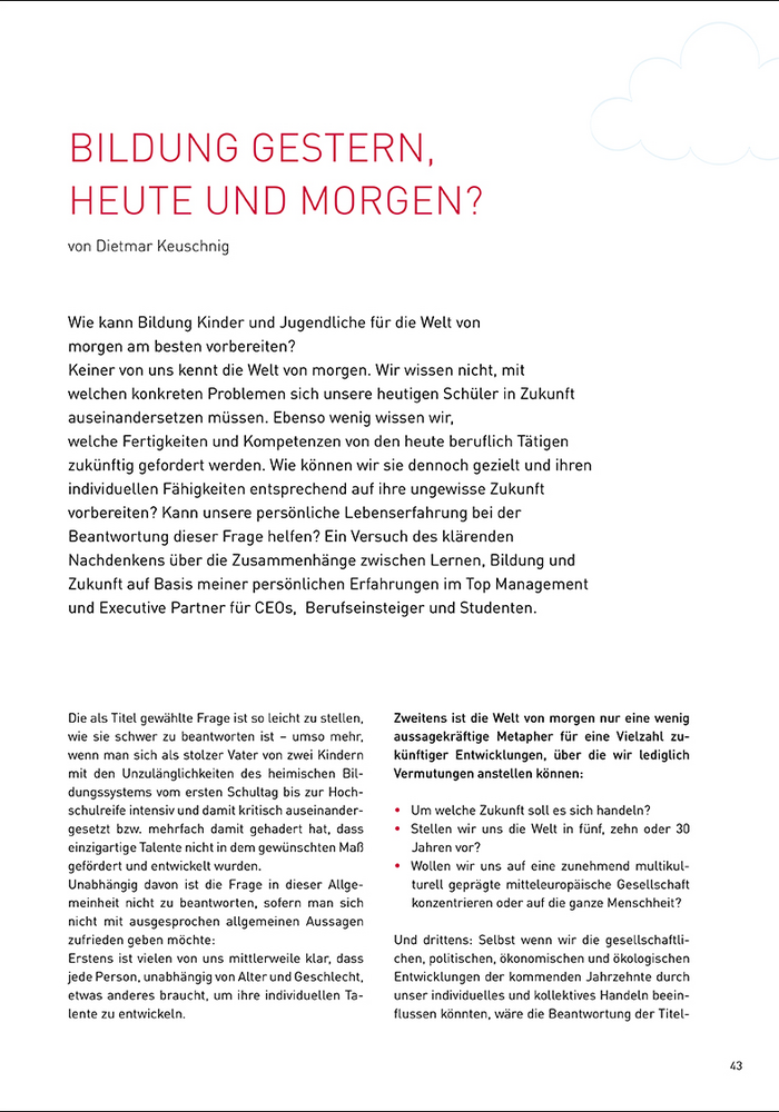 Bildung Gestern, Heute und Morgen?