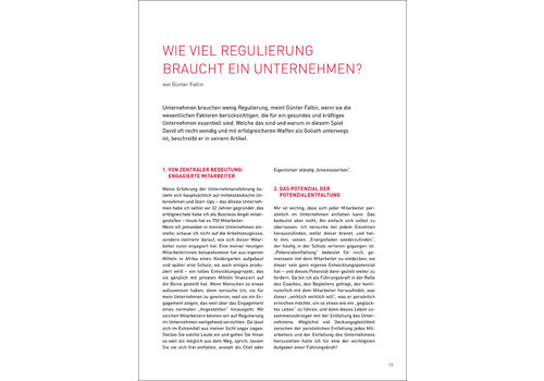 Wie viel Regulierung braucht ein Unternehmen?