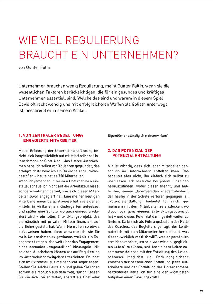 Wie viel Regulierung braucht ein Unternehmen?