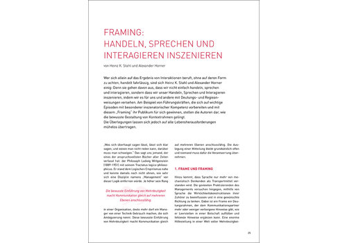 Framing: Handeln, Sprechen und Interagieren inszenieren