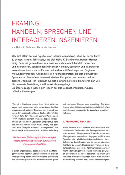 Framing: Handeln, Sprechen und Interagieren inszenieren